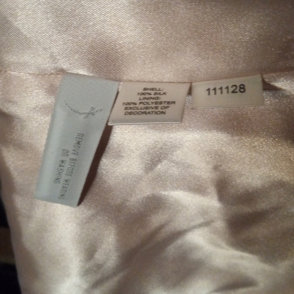 Ann Taylor Peach & Pink Rose Floral 100% Silk A‎ line Full Midi Skirt Size 10 - Picture 7 of 7